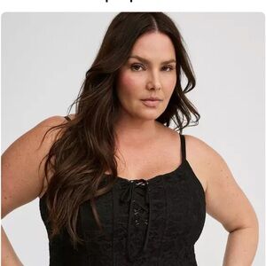 Torrid Black Lace-Up Camisole